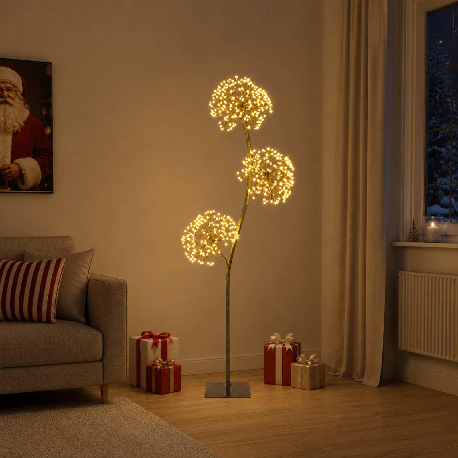 LED-juletræ S-formet - sort, 150 cm