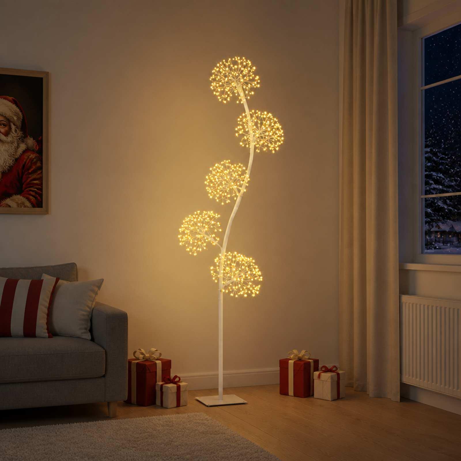LED-juletræ i S-form - hvid, 20 x 20 x 175 cm