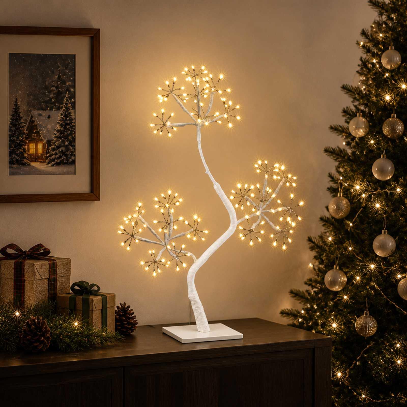 S-formet LED-juletræ 2 stk. - hvid 18 x 18 x 45 cm