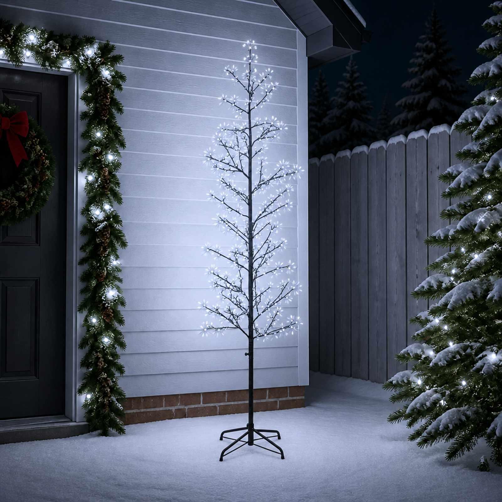 Micro-birkejuletræ sort 210 cm med 567 LED