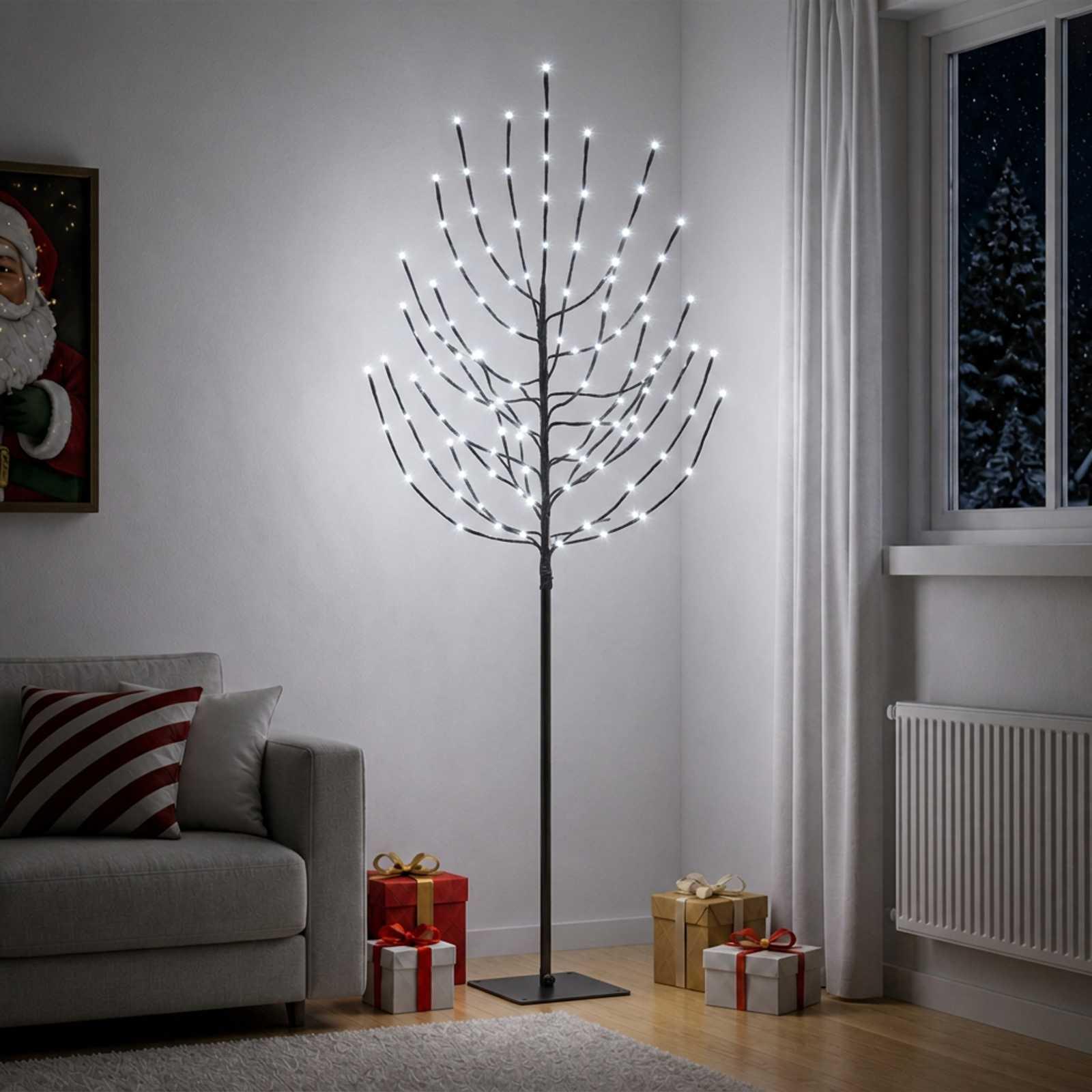 LED juletræ - sort 20 x 20 x 180 cm