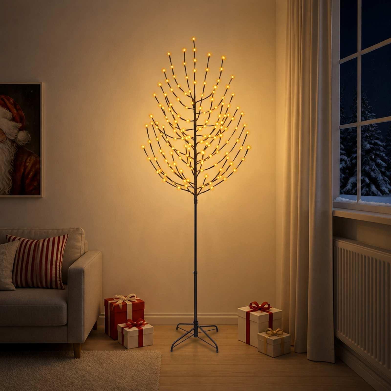 LED-juletræ - sort, 47 x 47 x 240 cm, 220 LED