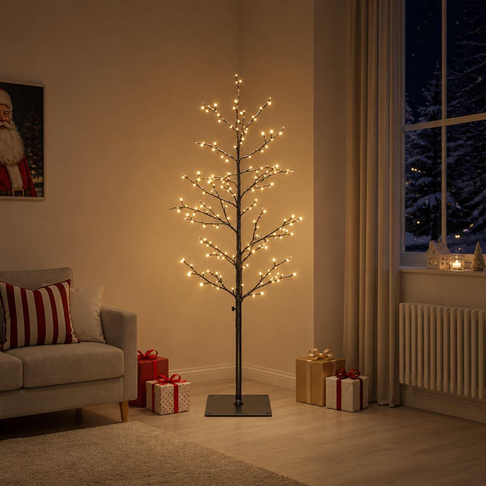 Micro-birkejuletræ 47 x Stål 675 LED'er Sort (varm hvid), 120 cm