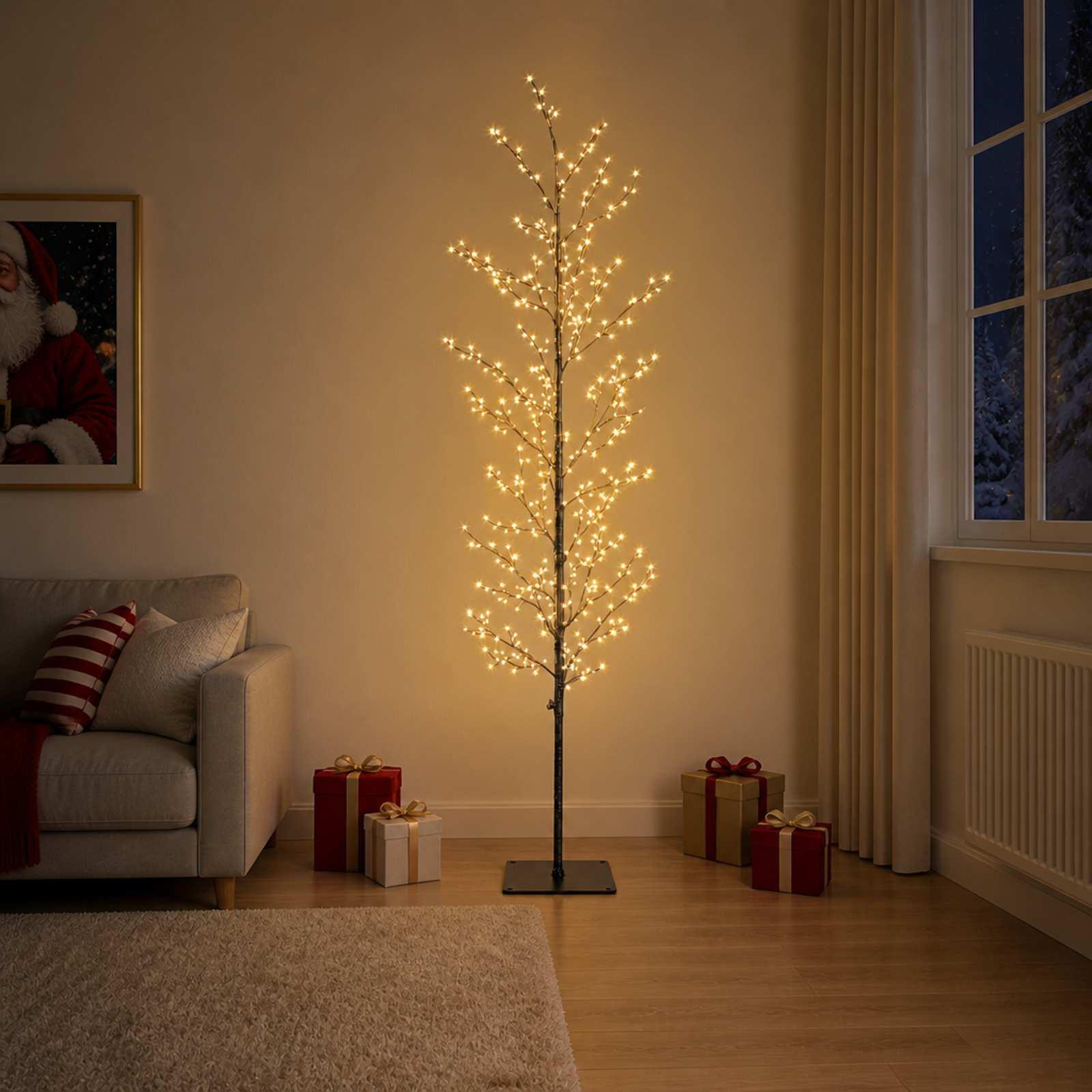 Micro-birkejuletræ - sort 180 cm, 459 LED