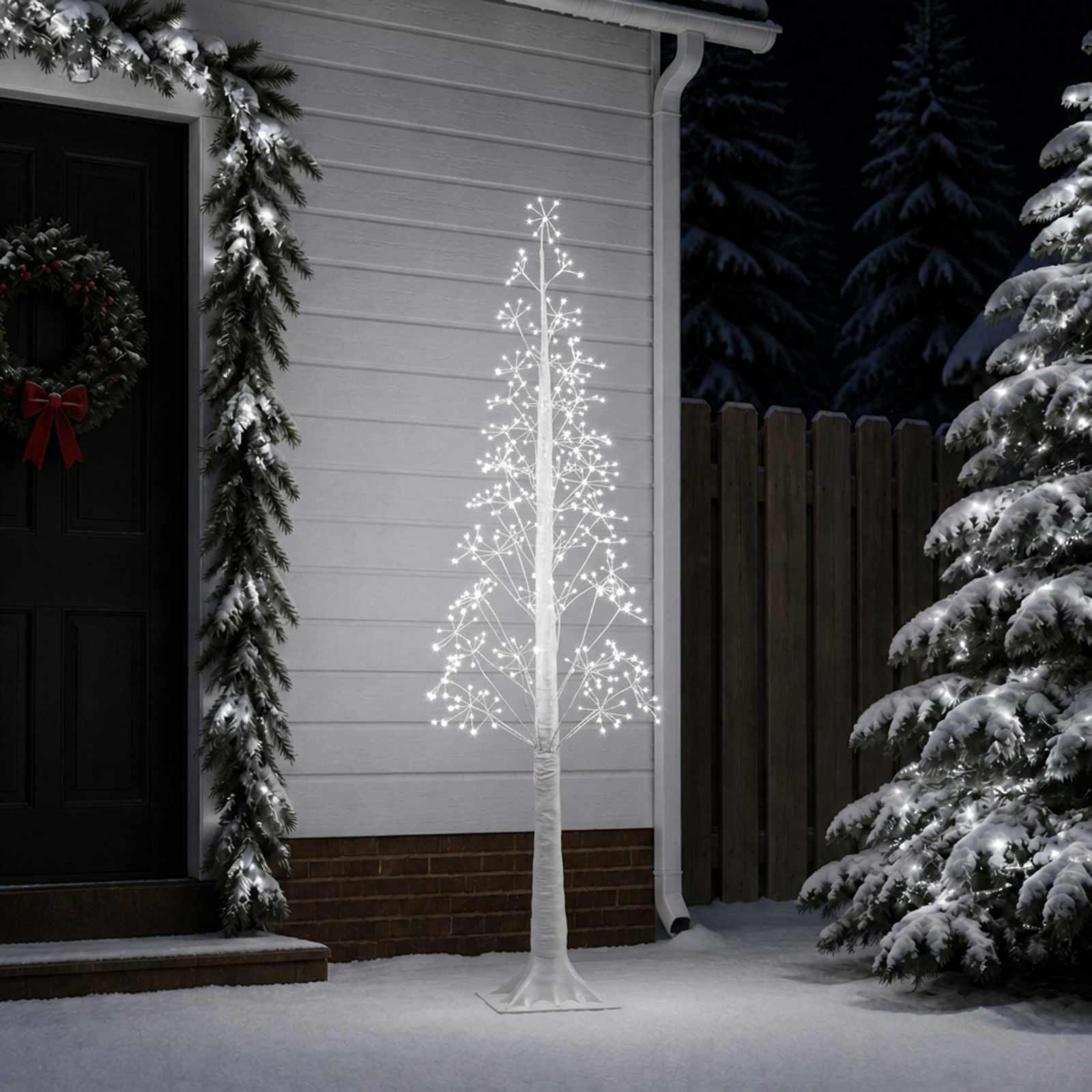 Starburst-juletræ med LED hvid 17 x 17 x 180 cm
