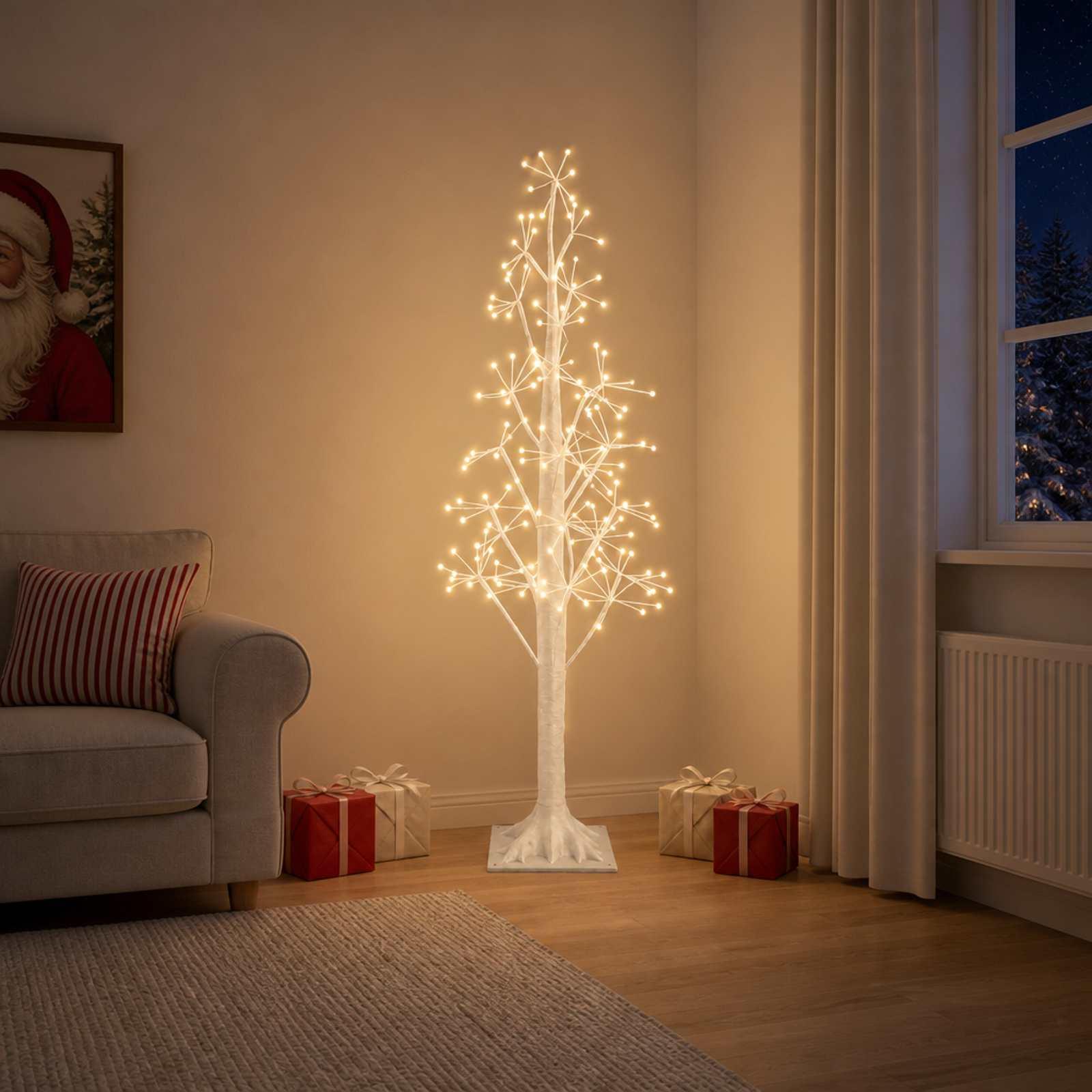 Starburst-juletræ Plastik 688 LED'er Hvid (varm hvid), 120 cm