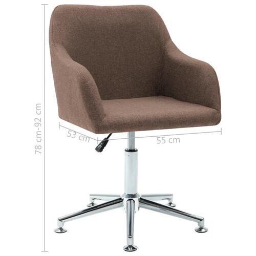 Drejelige spisebordsstole 6 stk. stof brun