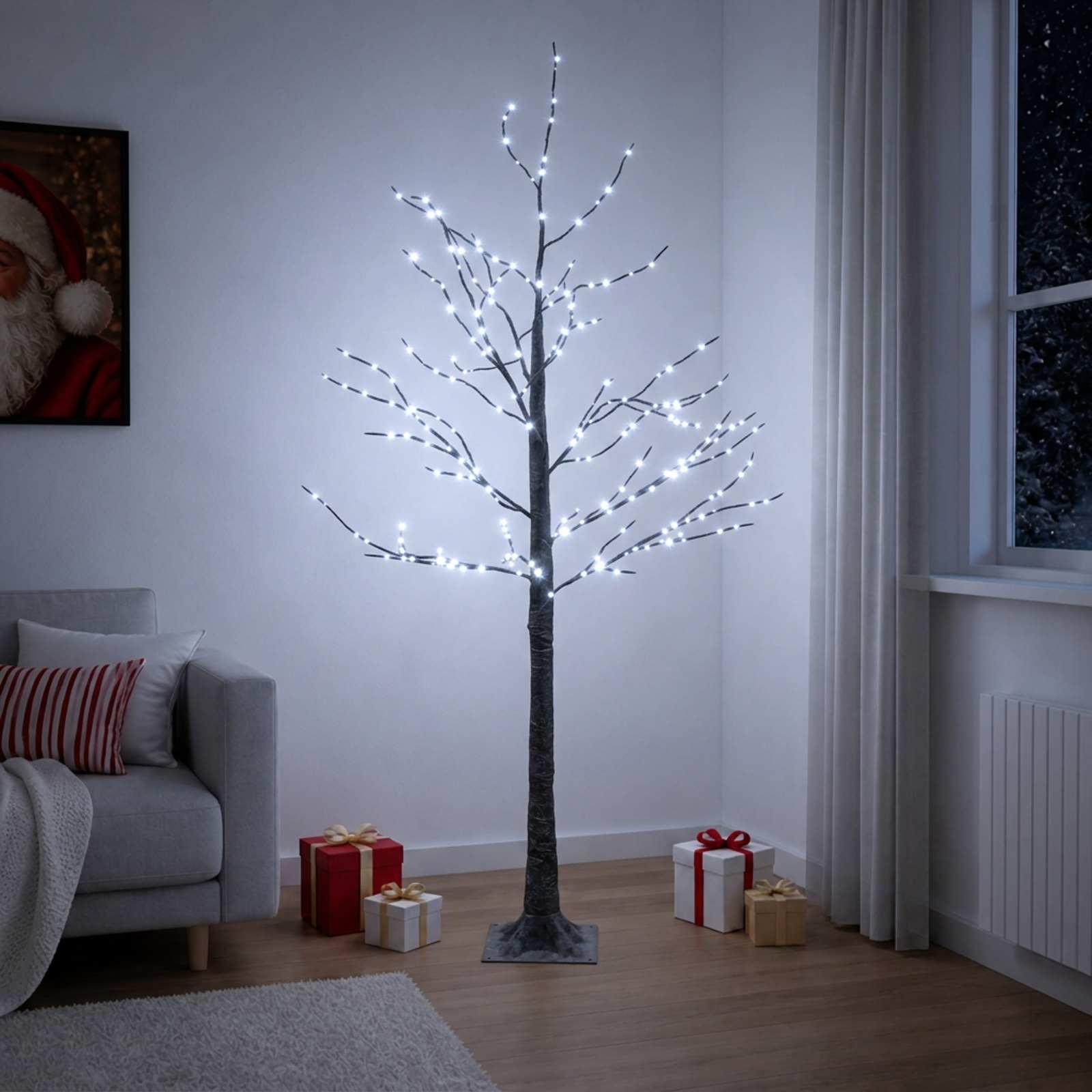 Snedækket LED-juletræ brun 22 x 22 x 150 cm