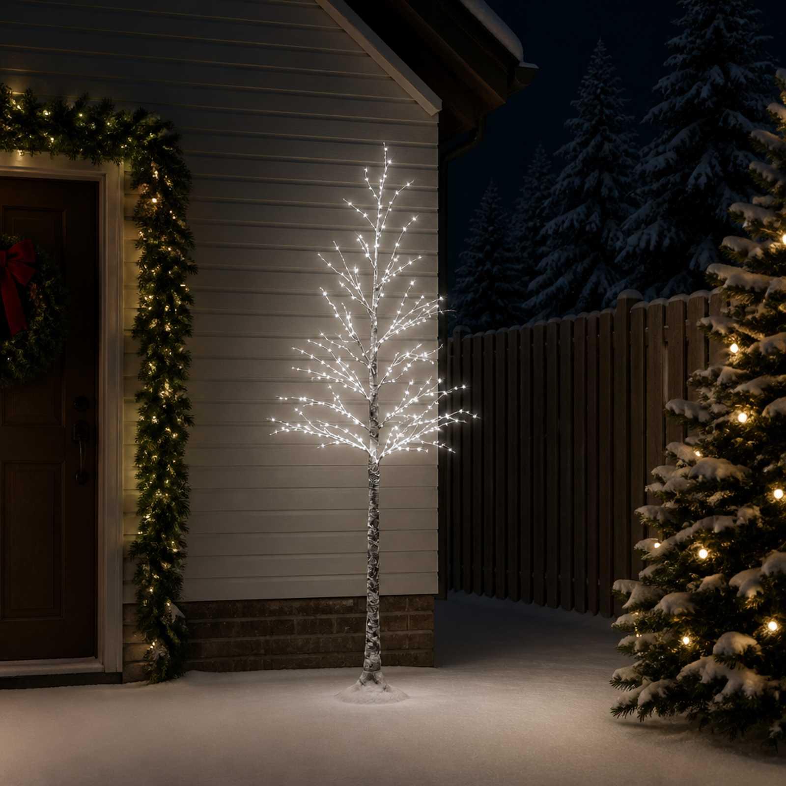 Snedækket LED-juletræ brun 25 x 25 x 240 cm