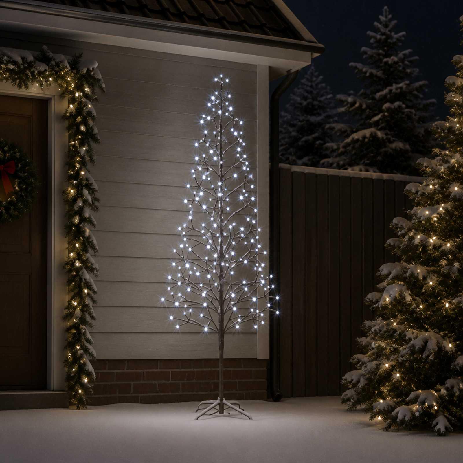 LED-juletræ med lyskæde - sort, 47 x 47 x 210 cm