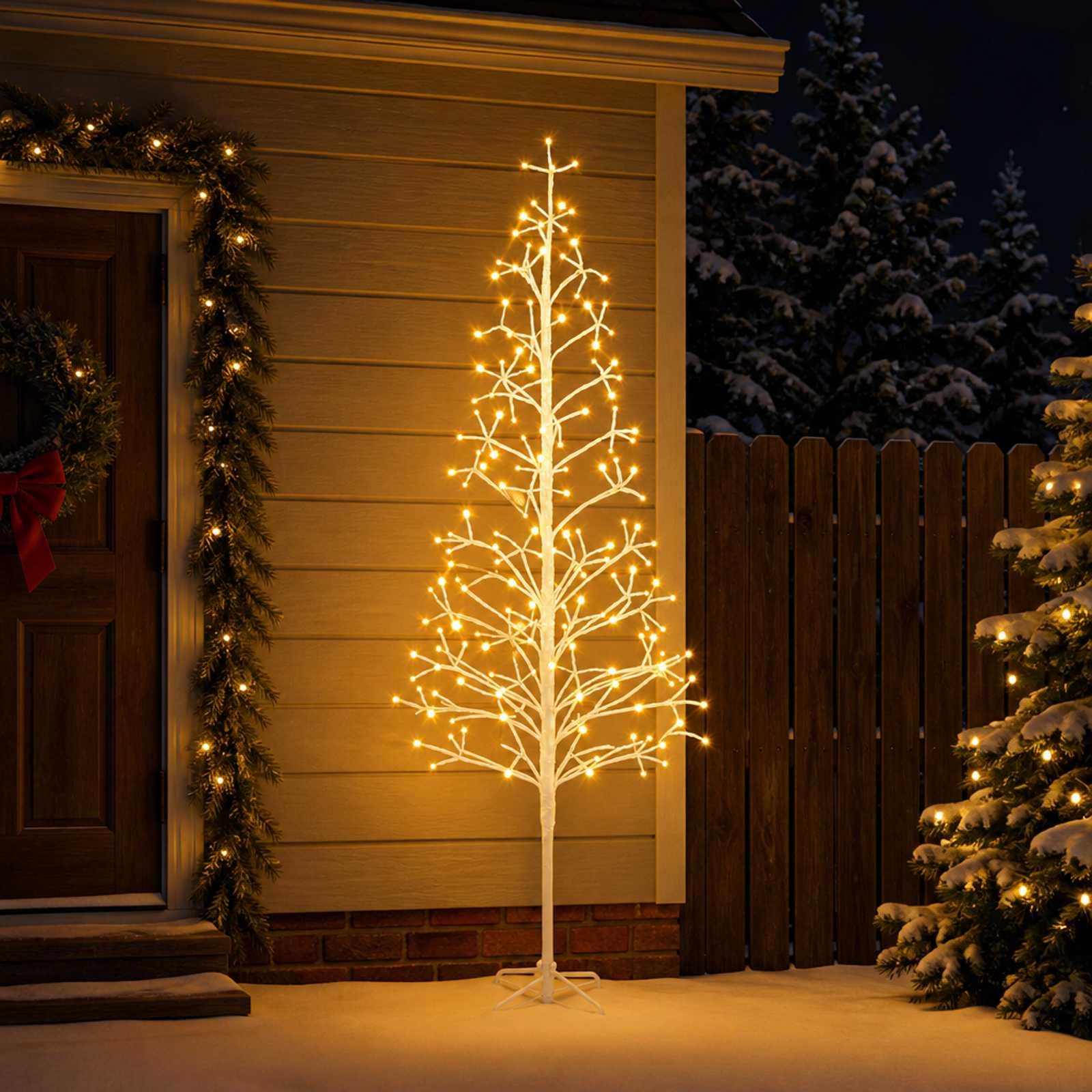 LED-juletræ med lyskæde - hvid, 240 cm, 268 LED