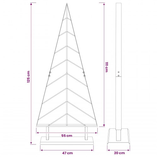 Metaljuletræ KUOPIO 125 cm - guld