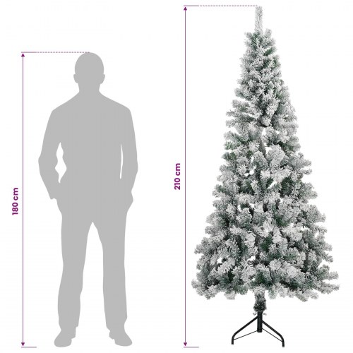 Kunstigt juletræ 210 cm i grøn og hvid