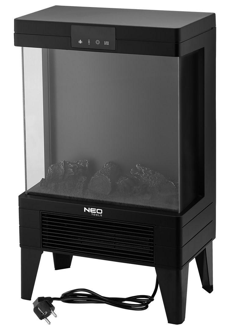 NEO TOOLS elektrisk pejs 2000 W med fjernbetjening - sort