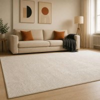 Gulvtæppe cremefarvet 300 x 400 cm - vaskbar (OUTLET A)