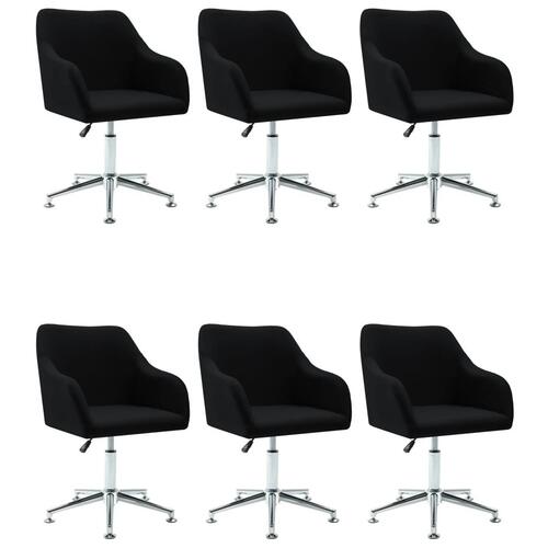 Drejelige spisebordsstole 6 stk. stof sort