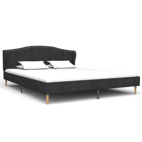 Seng med madras i memoryskum 160 x 200 cm mørkegrå stof