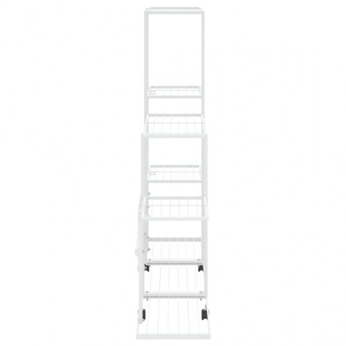Blomsterstativ med hjul - hvid, 94,5 x 25 x 92,5 cm (OUTLET A)