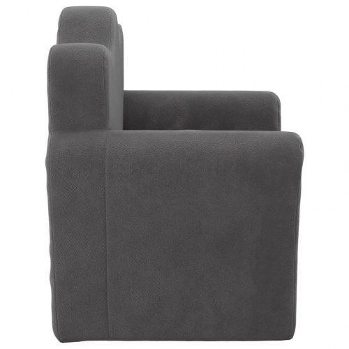Børnesovesofa i blødt plys - antracitgrå (OUTLET B)