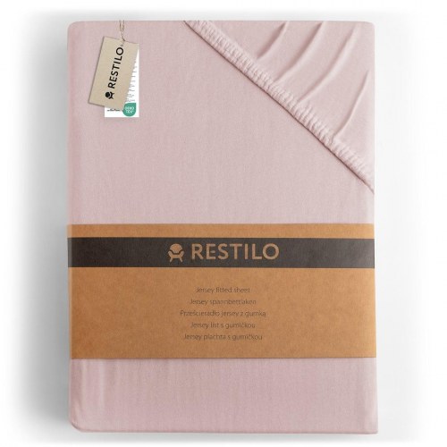 Faconlagen RESTILO Amber jersey 200-220 x 200 cm - pudderlyserød