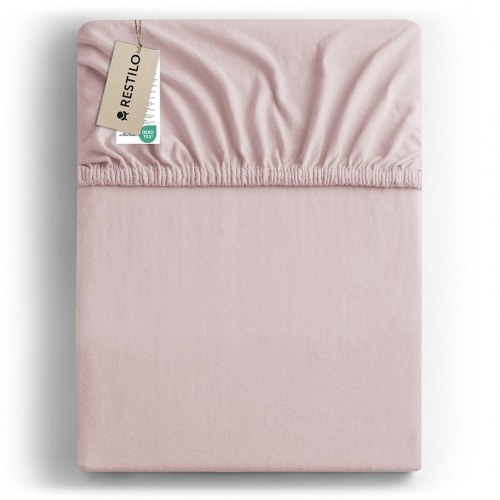Faconlagen RESTILO Amber jersey 200-220 x 200 cm - pudderlyserød