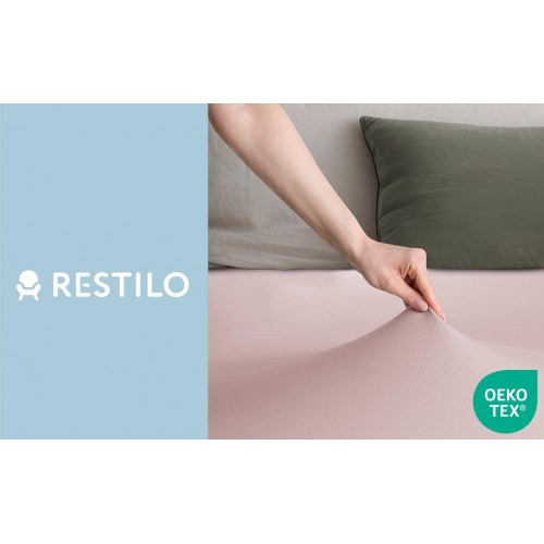 Faconlagen RESTILO Amber jersey 200-220 x 200 cm - pudderlyserød