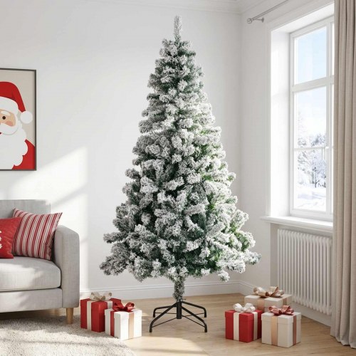 Kunstigt juletræ 240 cm - grøn og hvid