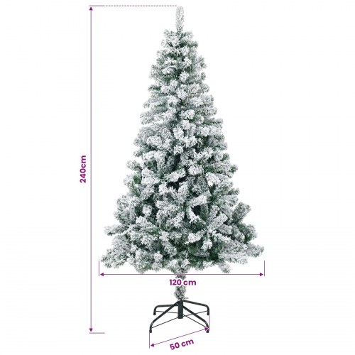 Kunstigt juletræ 240 cm - grøn og hvid