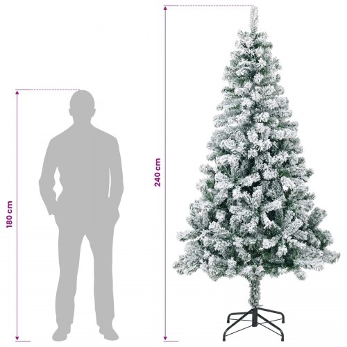 Kunstigt juletræ 240 cm - grøn og hvid