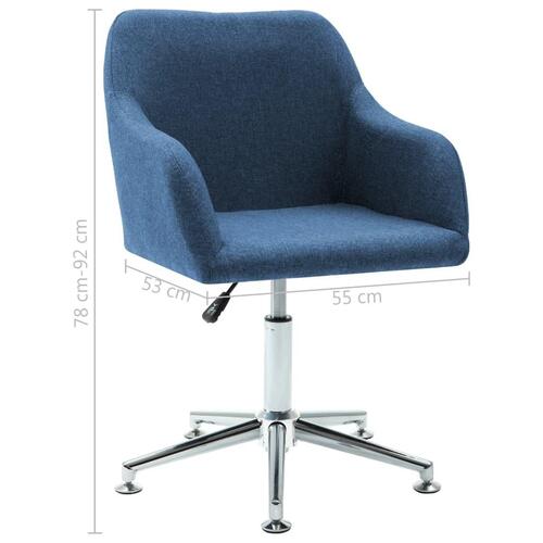 Drejelig kontorstol blå stof