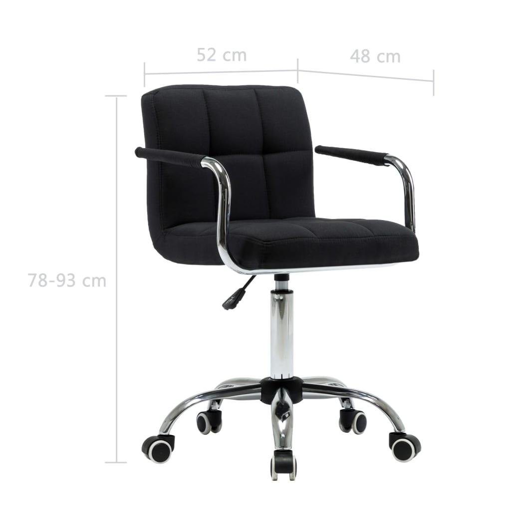 Drejelige spisebordsstole 6 stk. sort stof