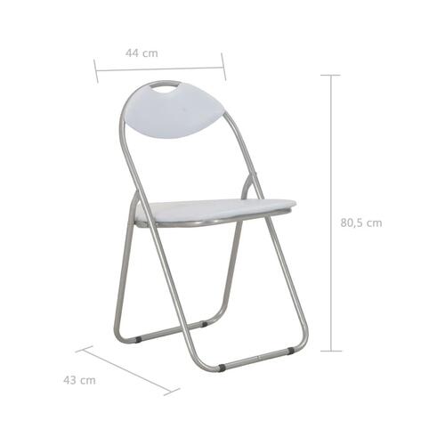 Sammenklappelige spisebordsstole 4 stk. hvid kunstlæder