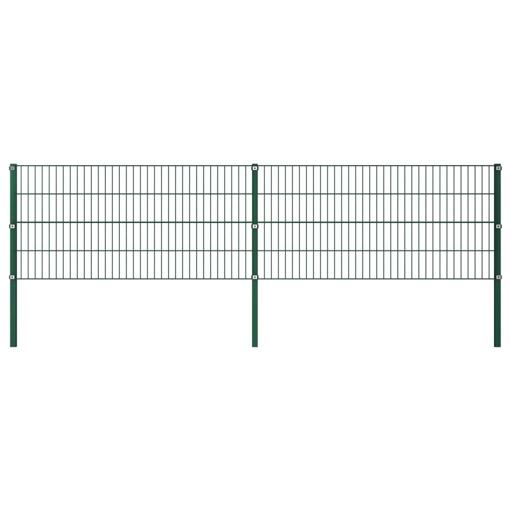 Hegnspanel med stolper 3,4 x 0,8 m jern grøn
