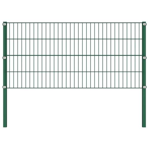 Hegnspanel med stolper 11,9 x 0,8 m jern grøn
