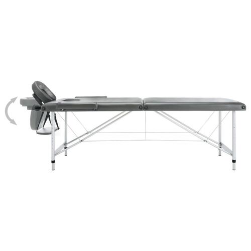 Massagebord med 2 zoner aluminiumsstel 186x68 cm antracitgrå