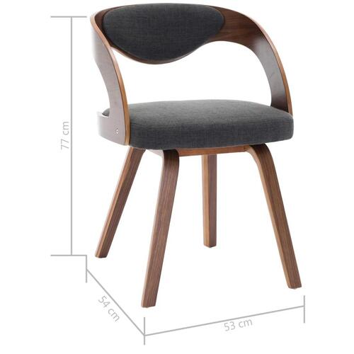 Spisebordsstole 4 stk. bøjet træ og stof mørkegrå