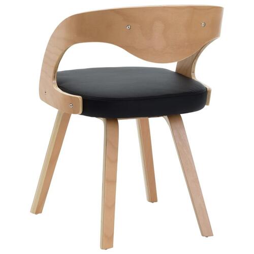 Spisebordsstole 4 stk. bøjet træ og kunstlæder sort