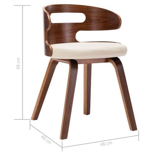Spisebordsstole 6 stk. bøjet træ og kunstlæder cremefarvet