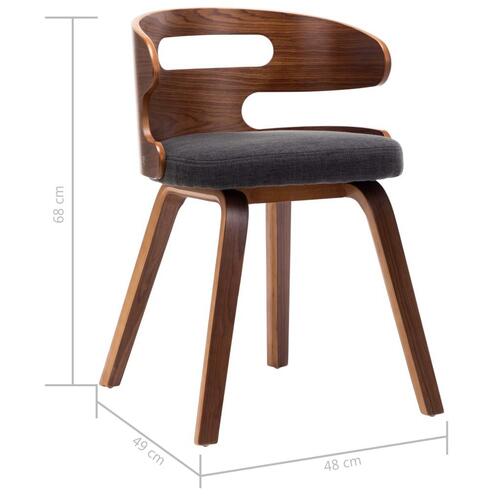 Spisebordsstole 6 stk. bøjet træ og stof mørkegrå
