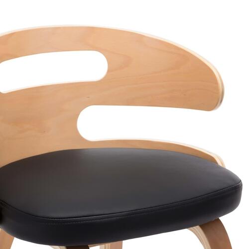 Spisebordsstole 6 stk. bøjet træ og kunstlæder sort