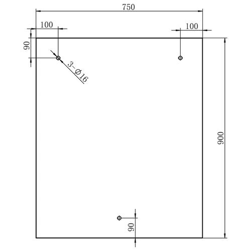 Dørudhæng VSG sikkerhedsglas 150 x 90 cm rustfrit stål