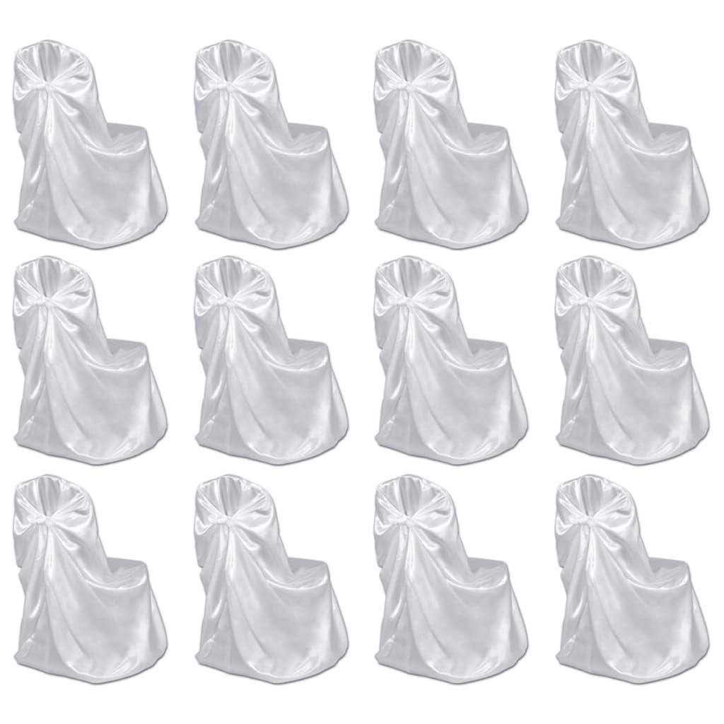 Stoleovertræk til bryllupsfest 12 stk. hvid