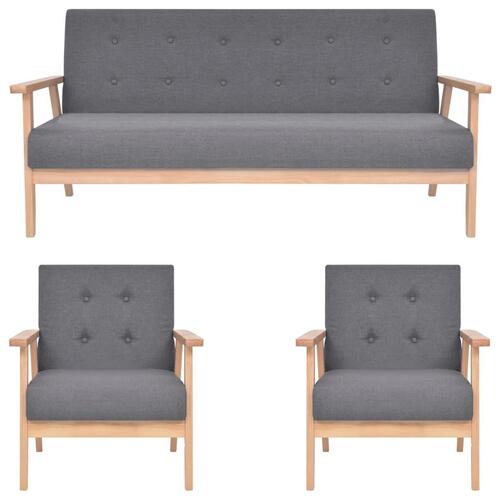 Sofasæt i 3 dele stof mørkegrå