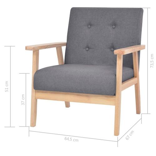 Sofasæt i 3 dele stof mørkegrå