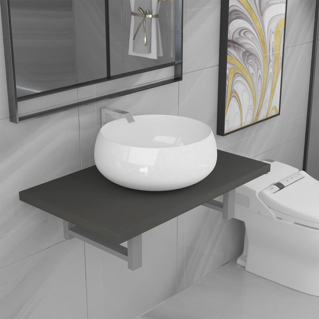Keramisk badeværelsesmøbelsæt 2 dele grå