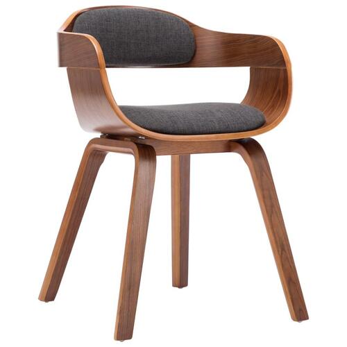 Spisebordsstole 6 stk. stof og bøjet træ mørkegrå