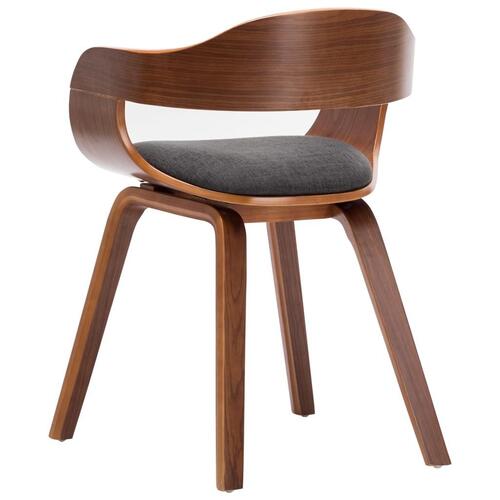 Spisebordsstole 6 stk. stof og bøjet træ mørkegrå