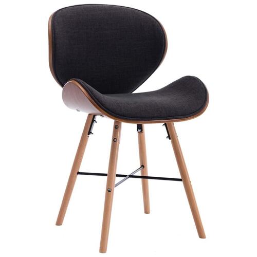 Spisebordsstole 4 stk. stof og bøjet træ mørkegrå