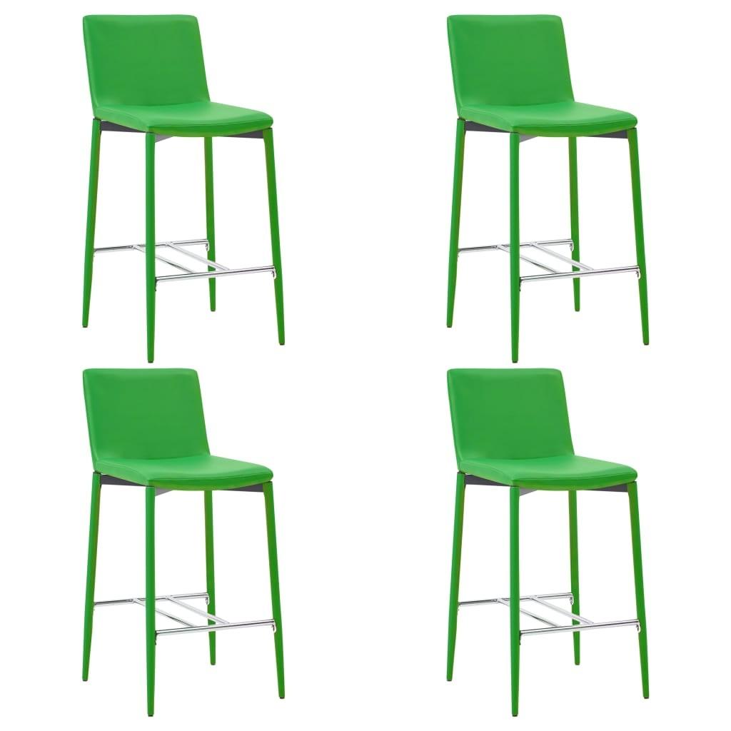 Barstole 4 stk. kunstlæder grøn