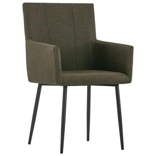 Spisebordsstole med armlæn 4 stk. stof brun